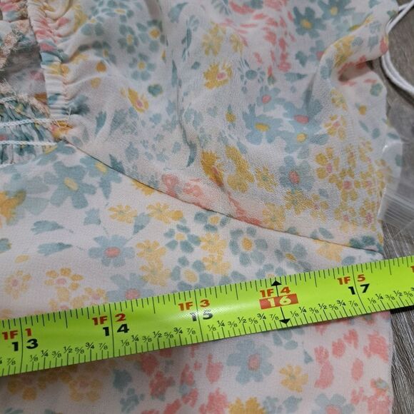 Mimi Chica Floral Print Smocked Midi Dress Large NWT Multi-Color - Picture 7 of 16